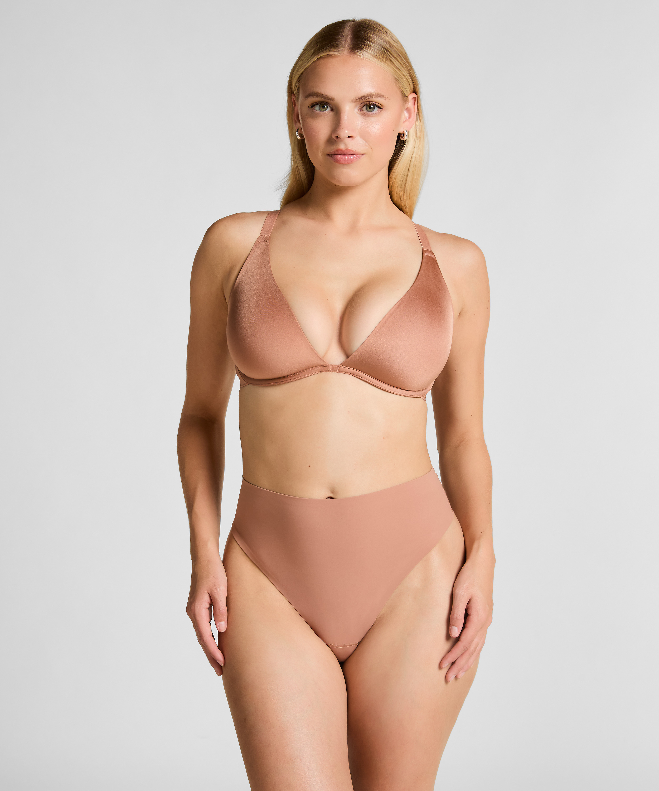 Smooth Non-Padded Underwired Bra, Brown, main