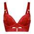 Occult padded longline push-up underwired bra, Red