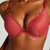 Marine Padded Push-Up Underwired Bra, Red
