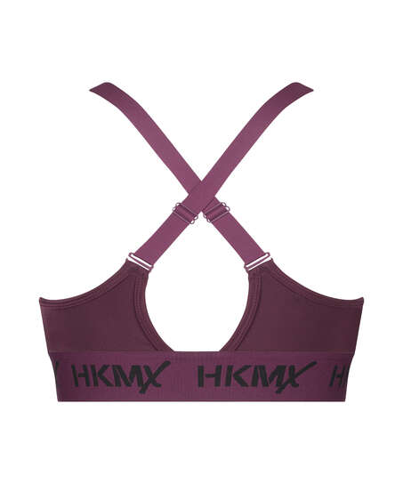 HKMX The Crop Logo Sports Bra Level 1, Purple