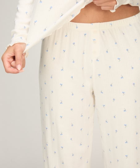 Pant Loose Pointelle, White