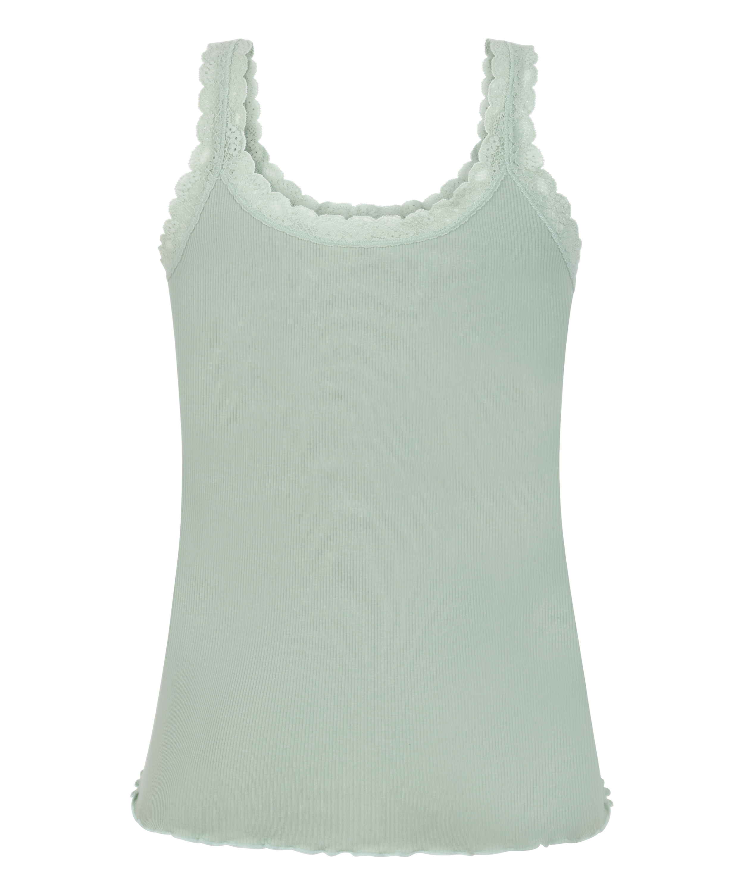 Ribbed Lace Singlet, Green, main