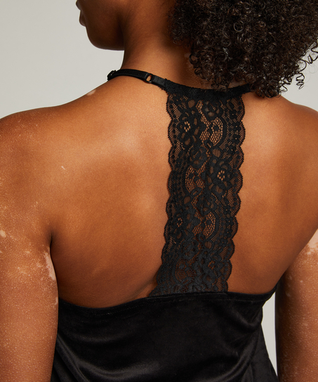 Velvet Lace Cami, Black