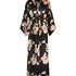 Bloom Satin Kimono, Black