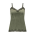 Velours Lace Cami Top, Green
