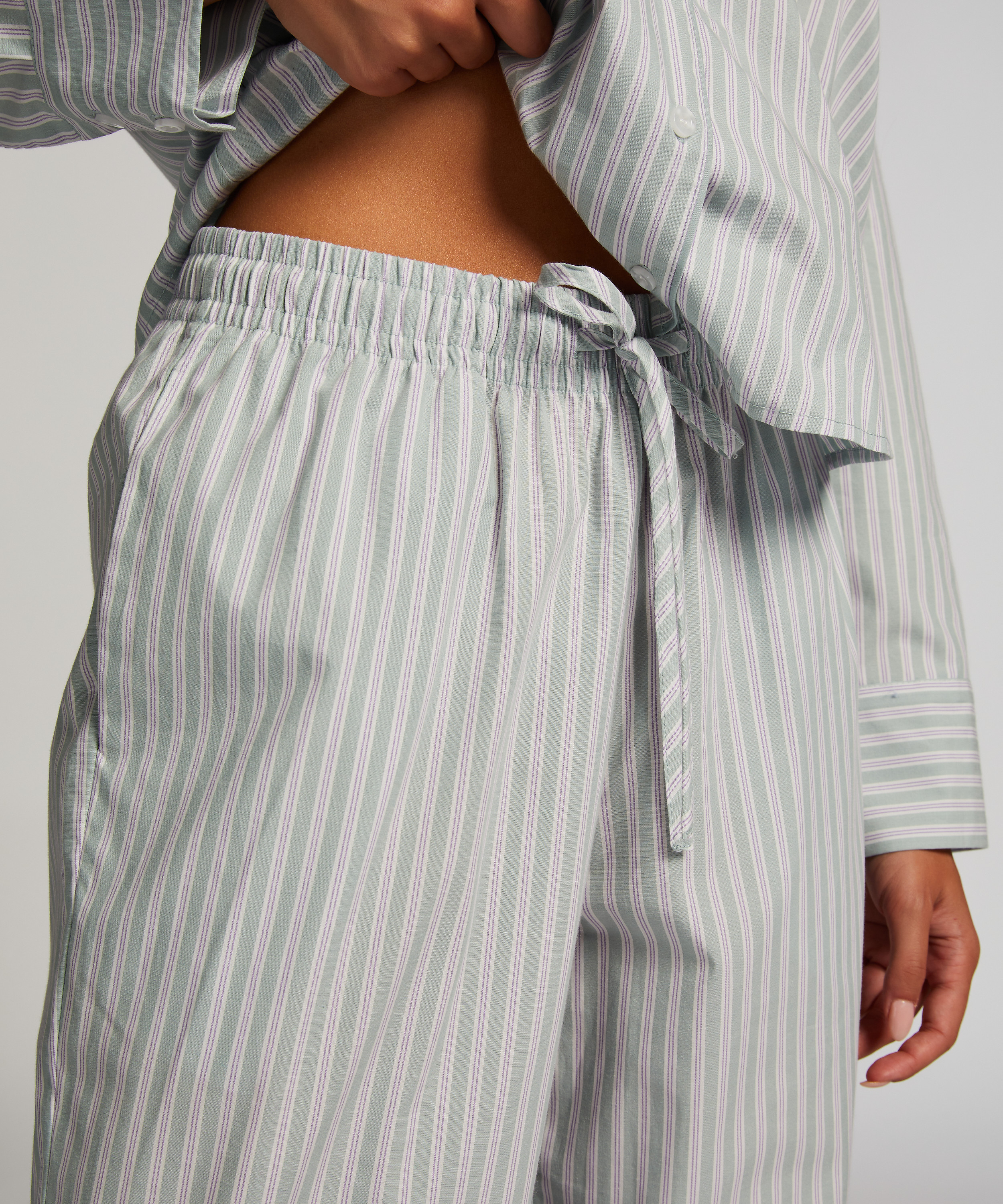 Cotton Pyjama Pants, Green, main