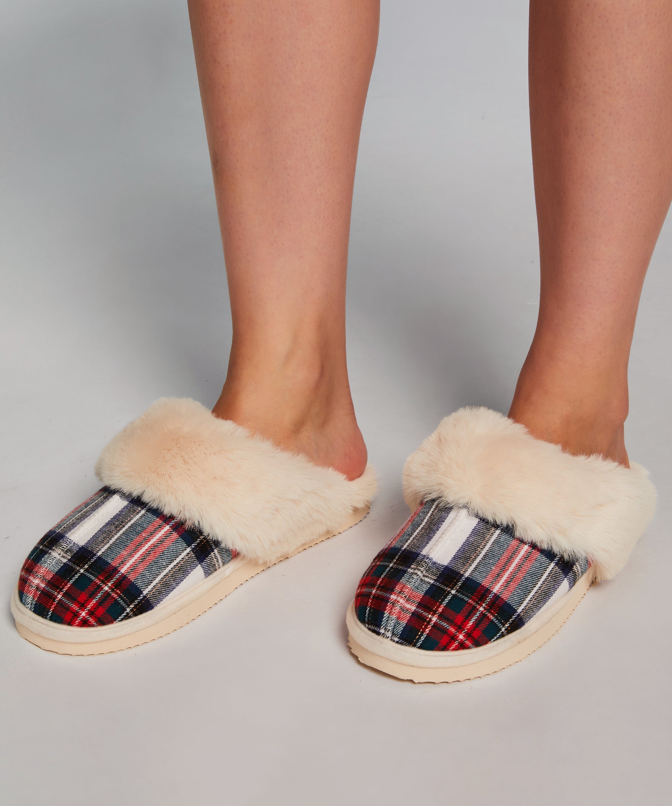 Teddy Mule Slipper, White, main