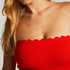 Bandeau Scallop Swimsuit, Red