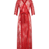 Long Allover Lace Kimono, Red