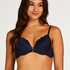 Marine Padded Push-Up Underwired Bra, Blue