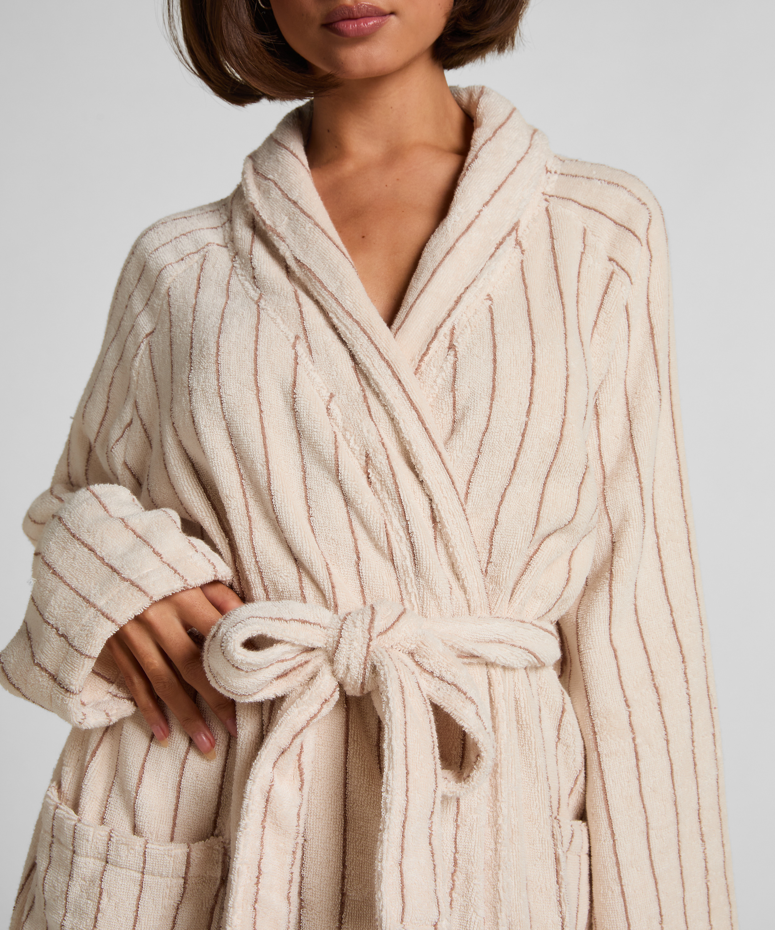 Toweling Robe, Beige, main