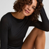 super soft Boatneck Shirt with Cashmere, Black