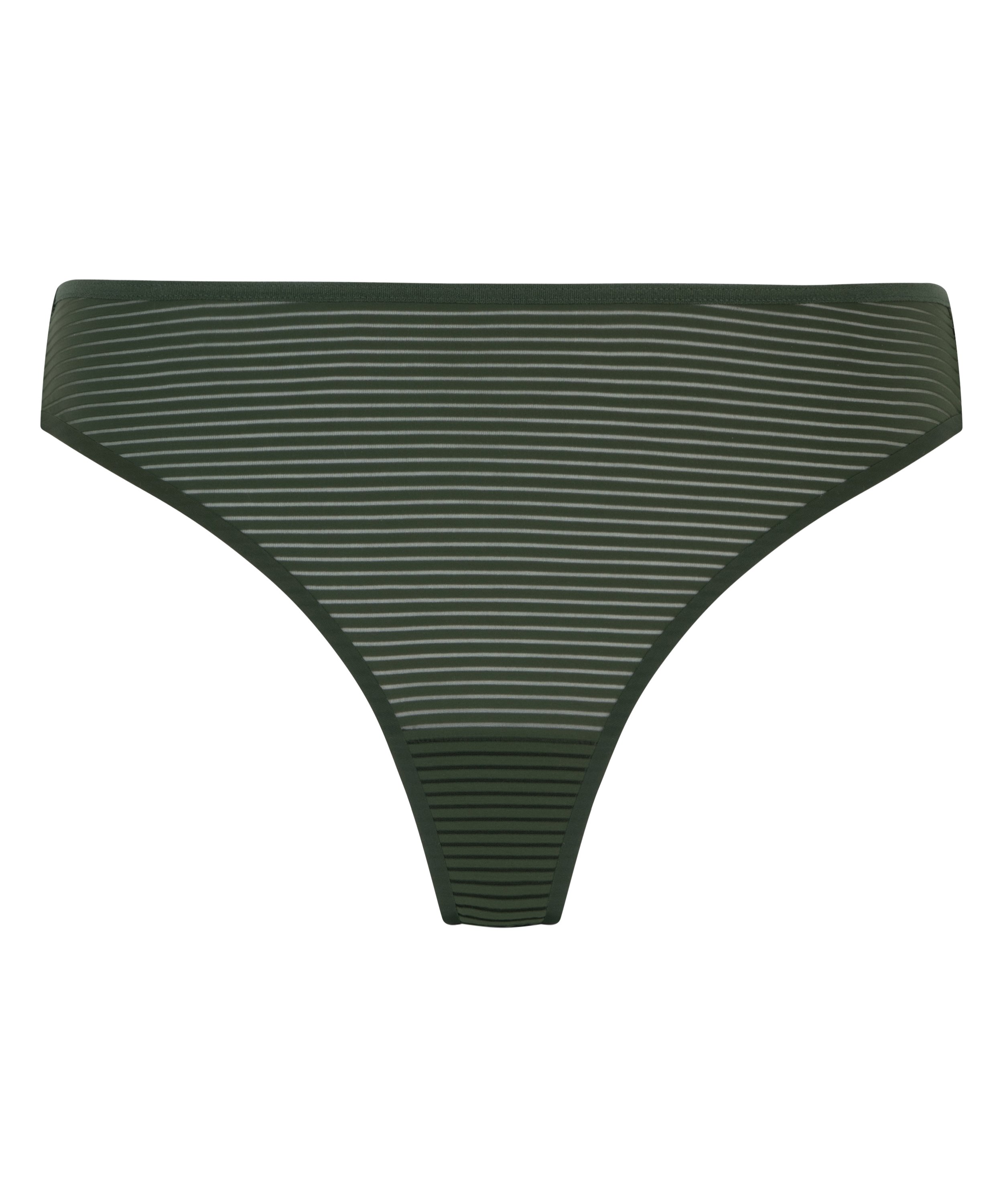 Invisible thong Stripe mesh, Green, main