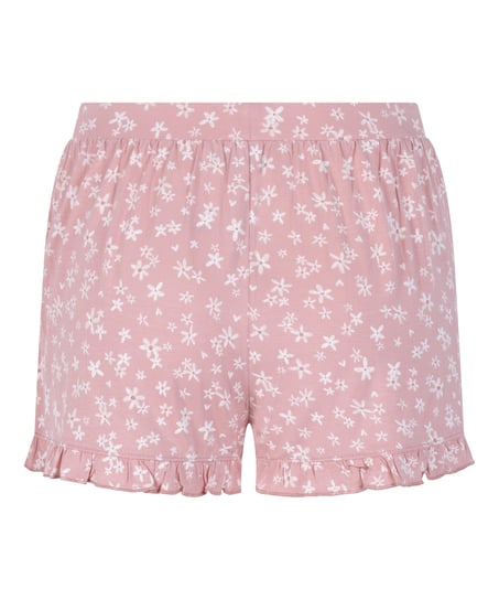 Jersey Ruffled Shorts, Pink