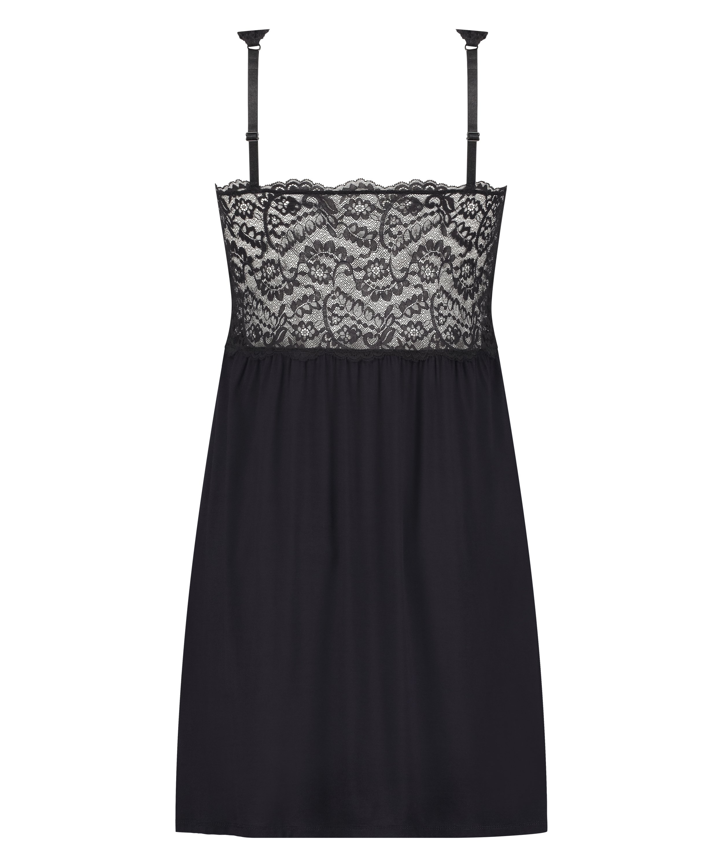 Nora Lace Slip Dress, Black, main