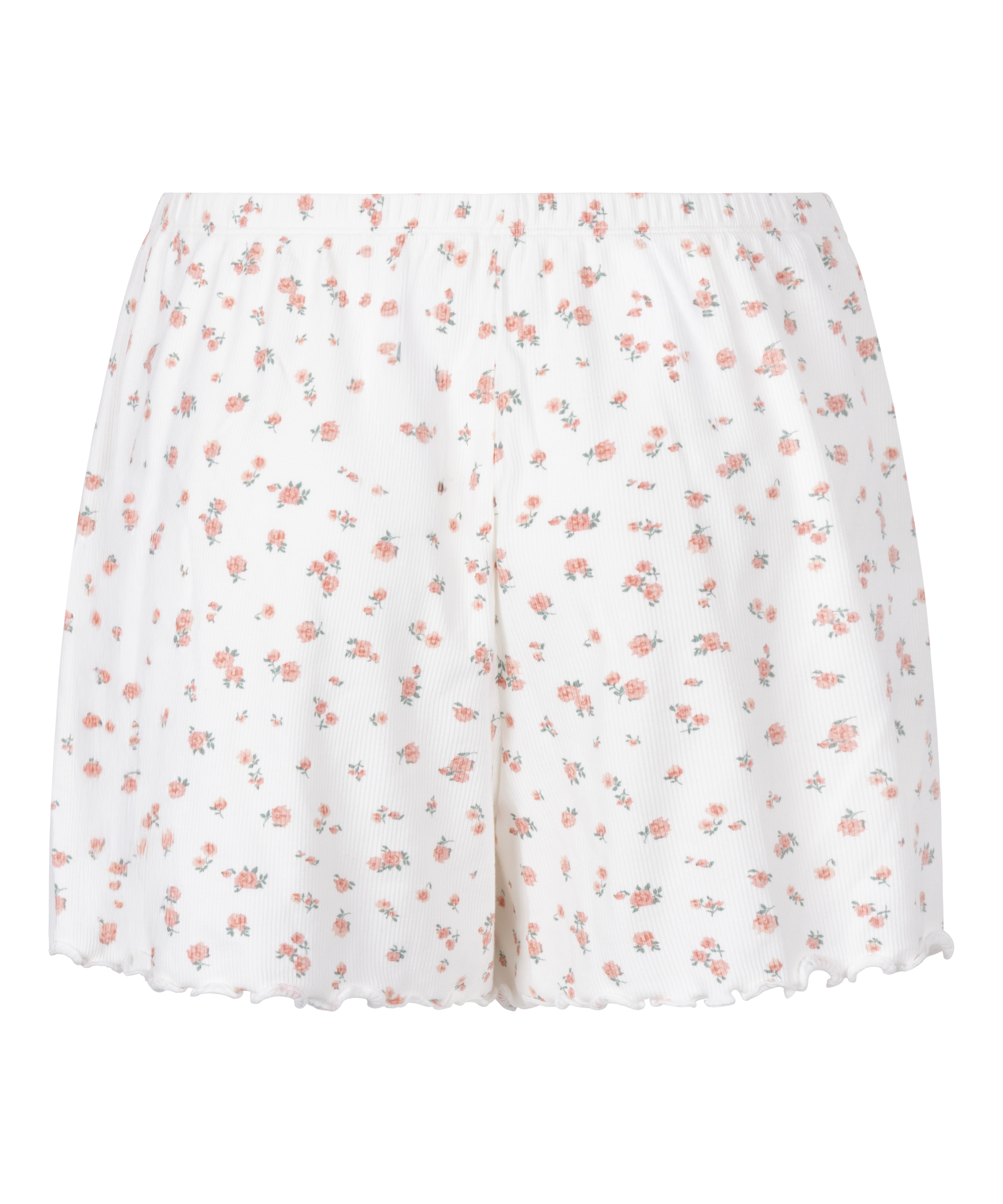 Ribbed Pyjama Shorts, White, main