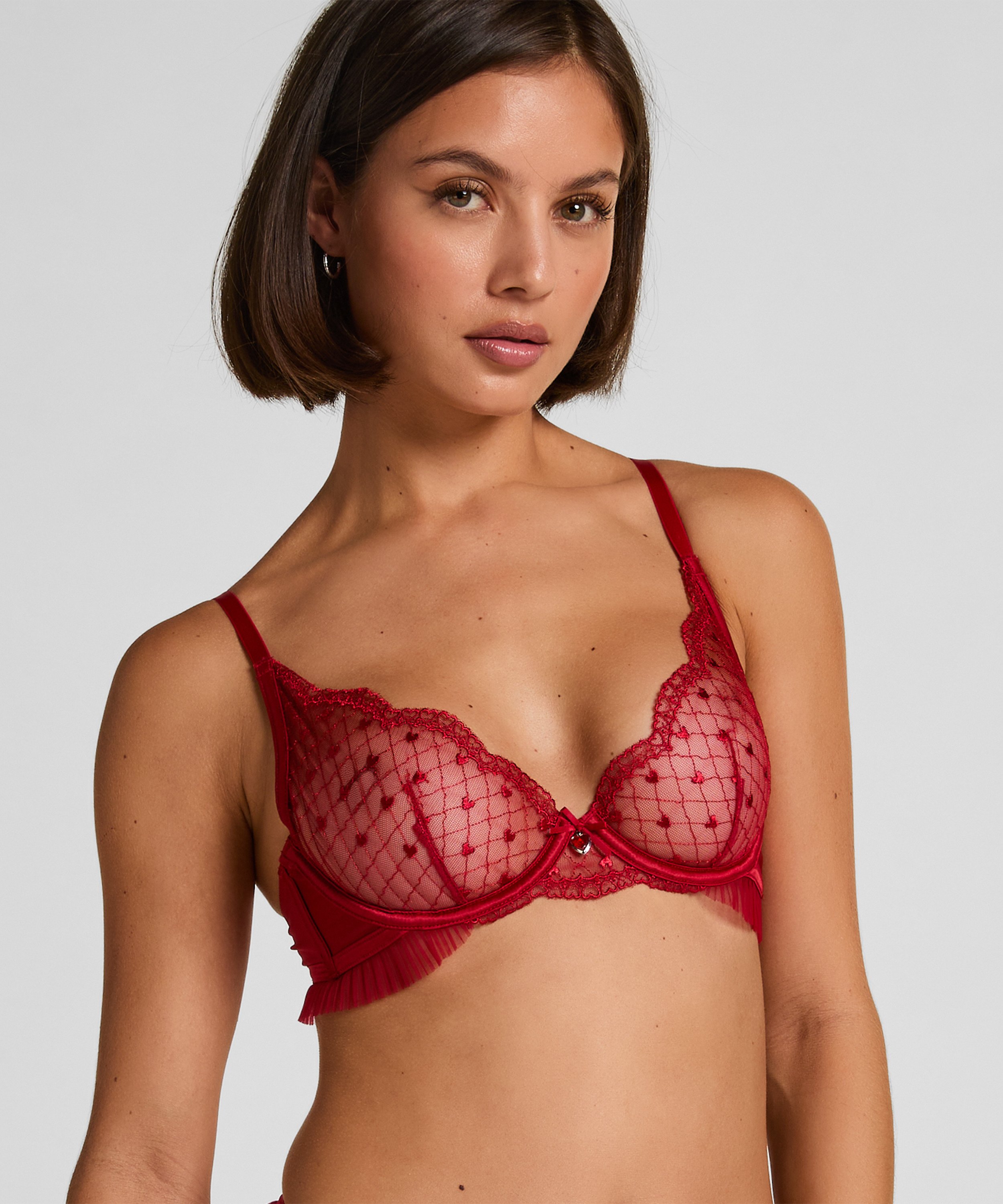 Cordelie Non-Padded Underwired Bra, Red, main