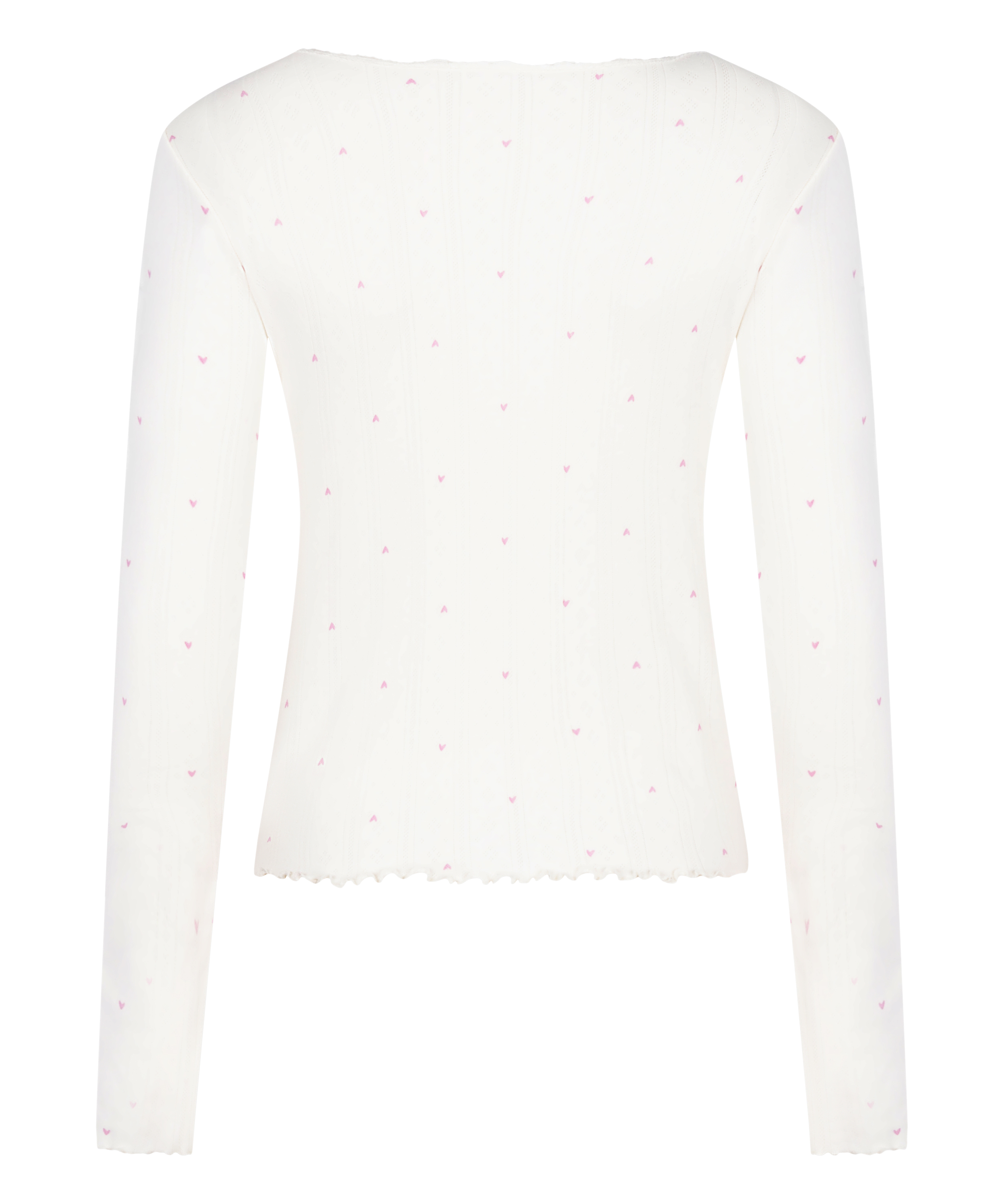 Pointelle Pyjama Top, White, main