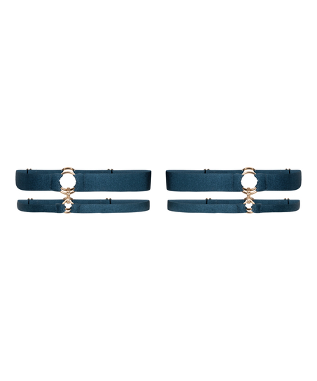 Elastic Leg Garters, Blue