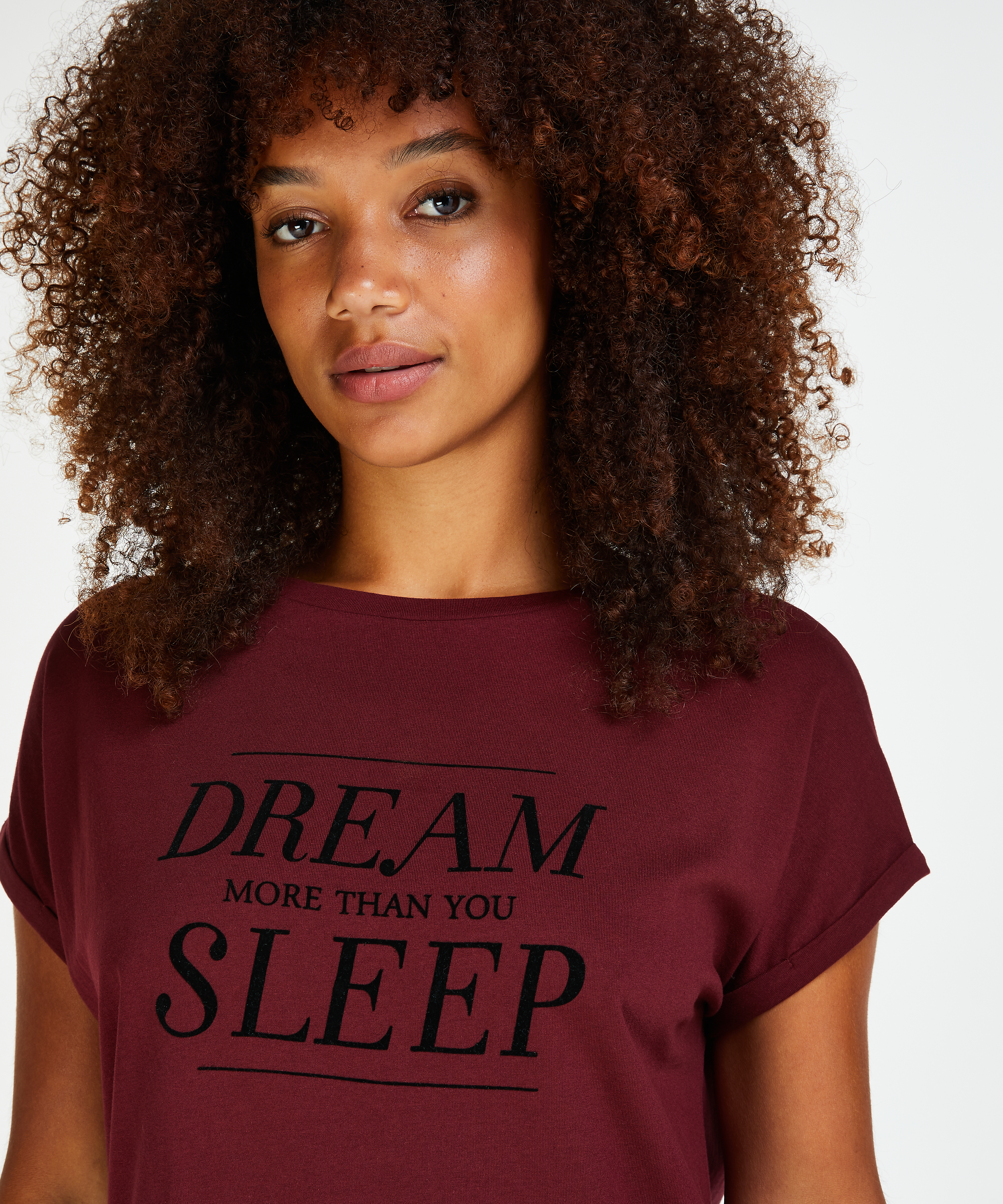 Round Neck Nightshirt, Red, main