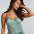 Velours Lace Cami Top, Green
