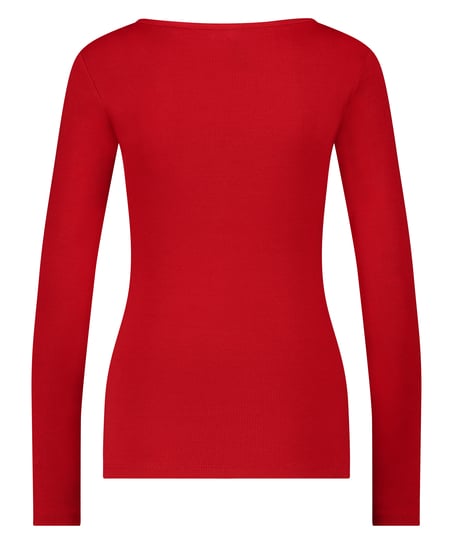 Long-Sleeved Pyjama Top, Red
