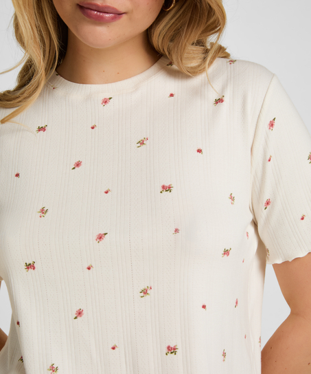 Pyjama Top Pointelle, White