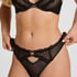 High Waisted Suspender Thong Kat, Black