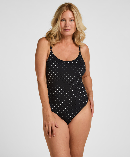 Dotted Bathingsuit Luxe, Black
