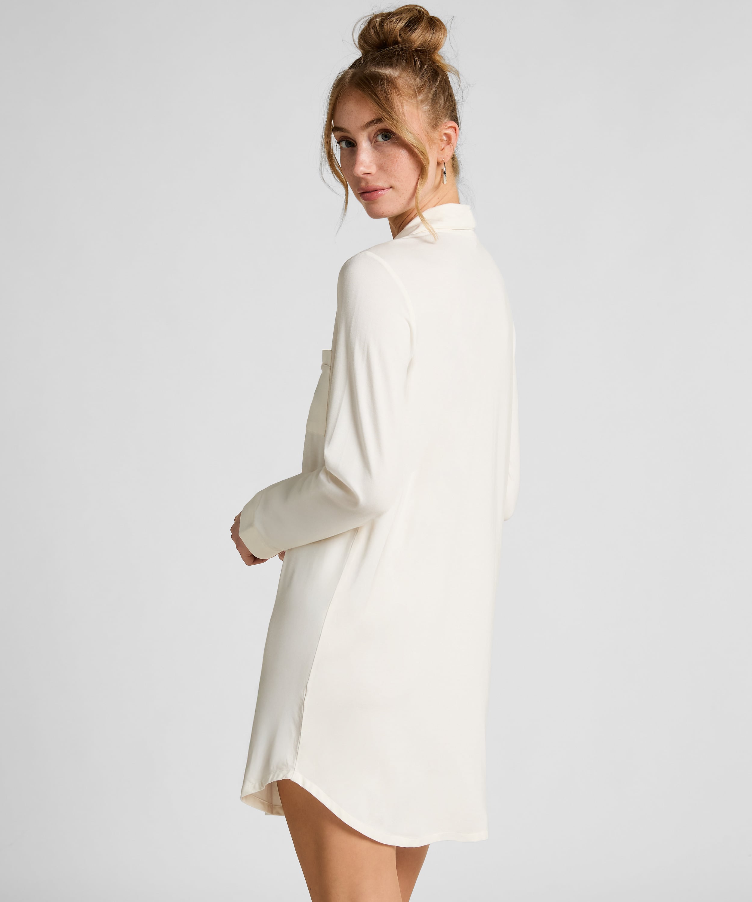 Essential Jersey Shirtdress, White, main