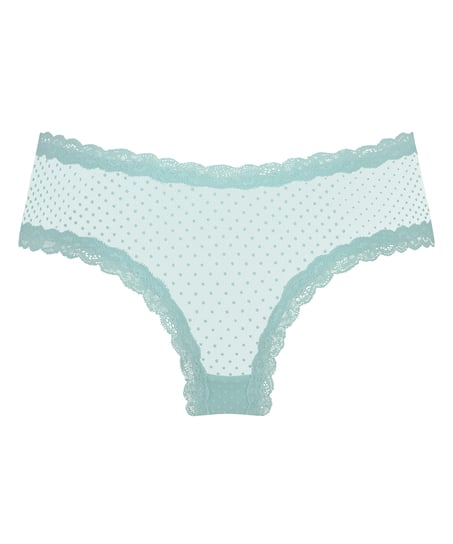 V-shaped Brazilian knickers mesh, Blue