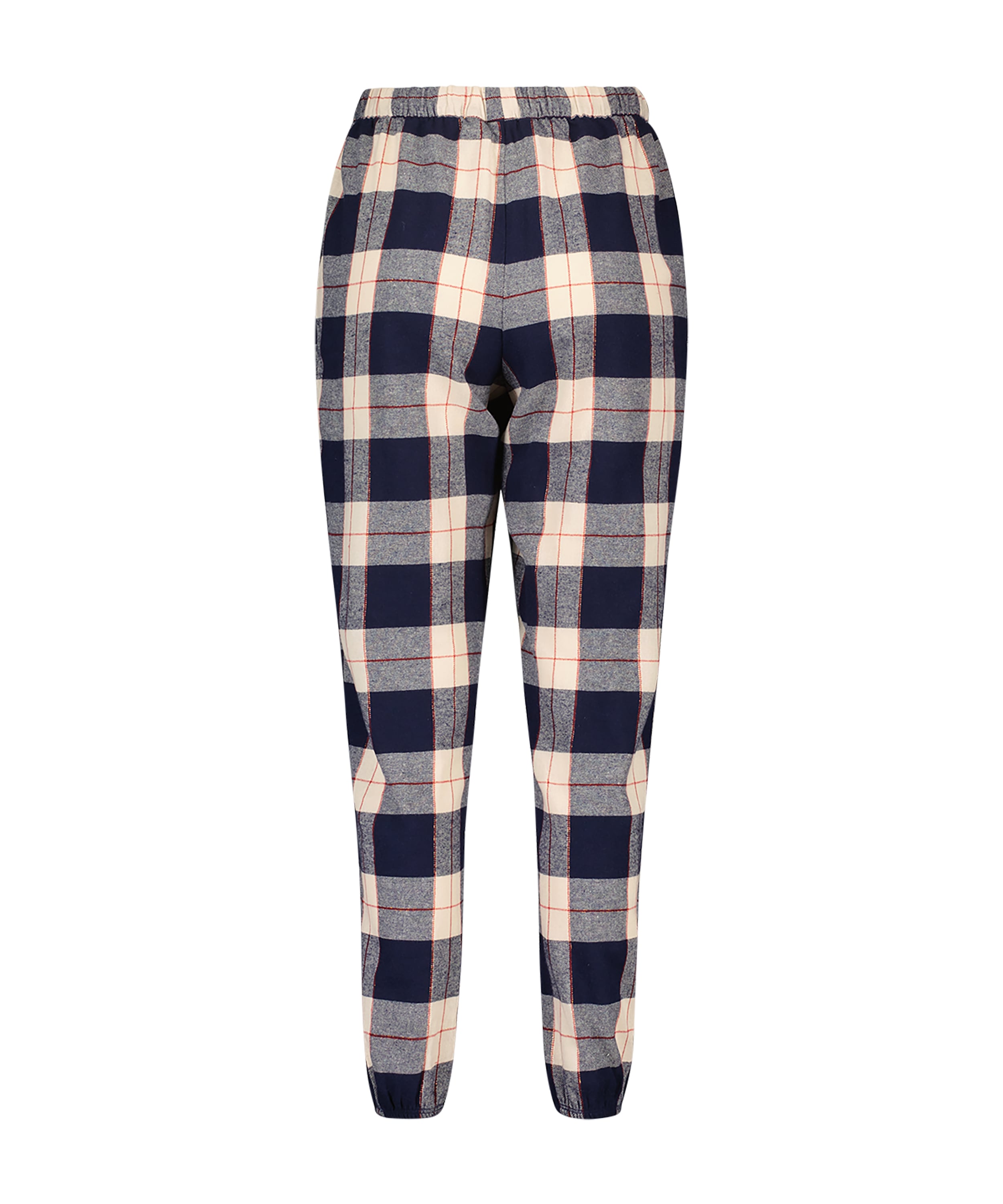 Check Cuff Twill Pyjama Pants, Blue, main