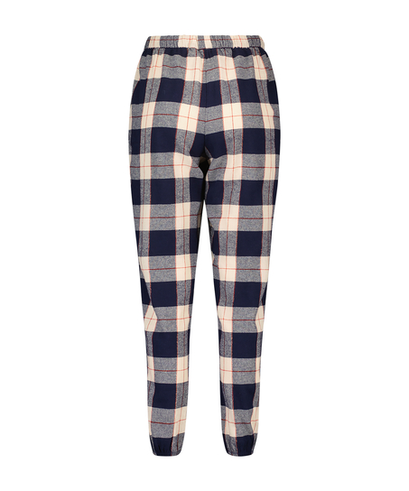 Check Cuff Twill Pyjama Pants, Blue