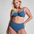 Scallop Padded Underwired Bikini Top, Blue