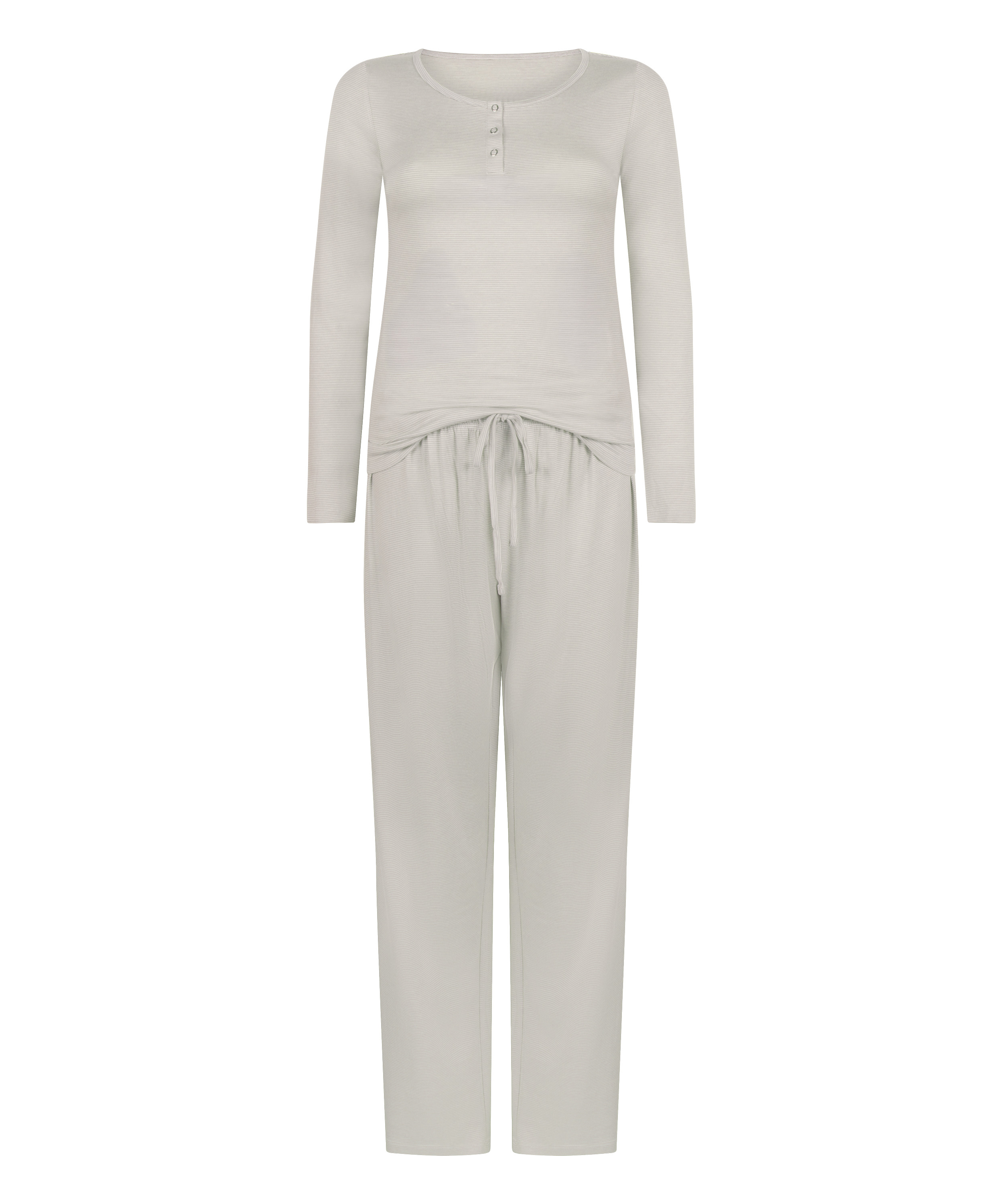 Pyjama Set Striped Henley, Gray, main