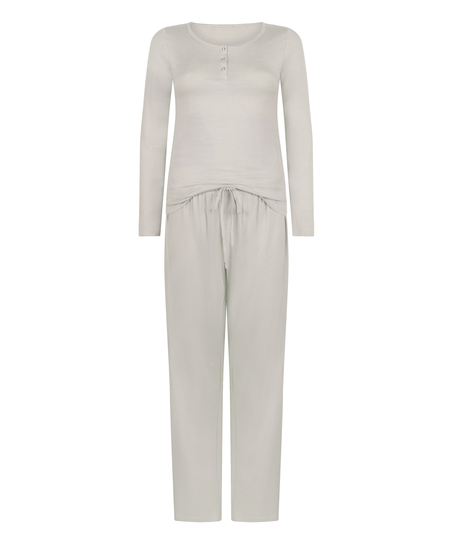 Pyjama Set Striped Henley, Gray