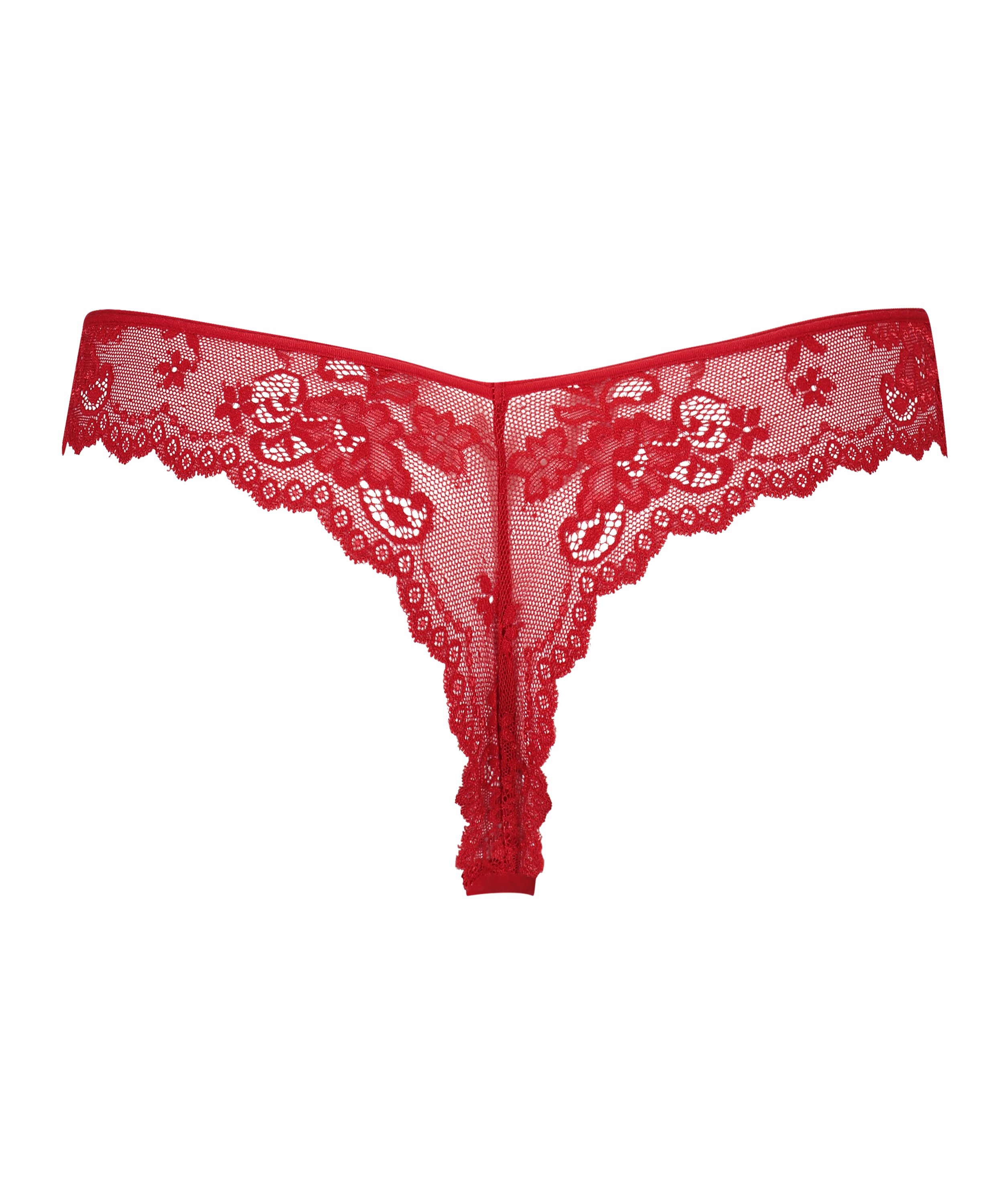 Lace Back Invisible Thong, Red, main
