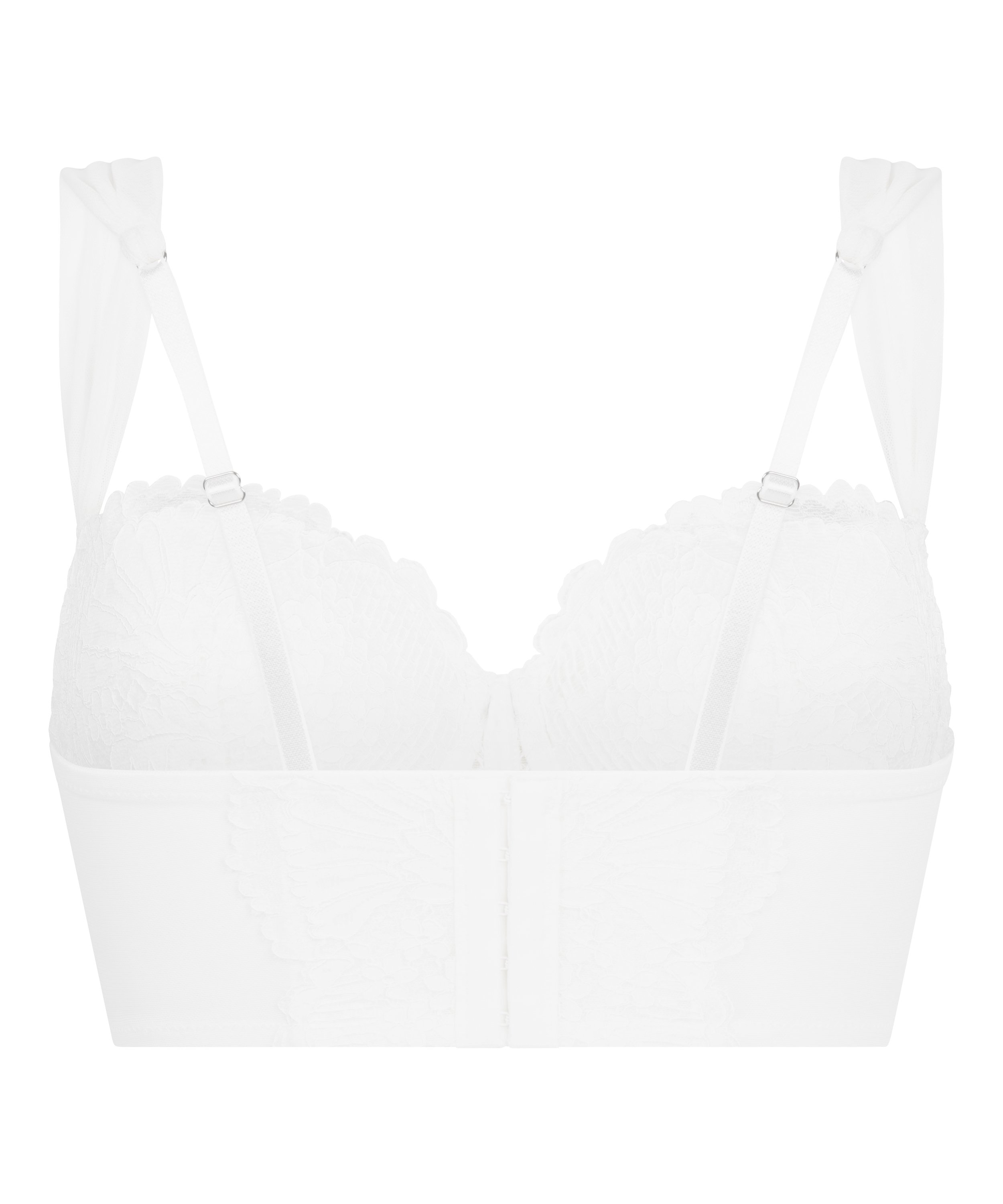 Whitney Padded Underwired Longline Bra, White, main