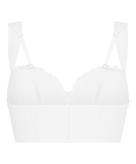 Whitney Padded Underwired Longline Bra, White