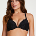 Raine padded underwired push-up bra, Black