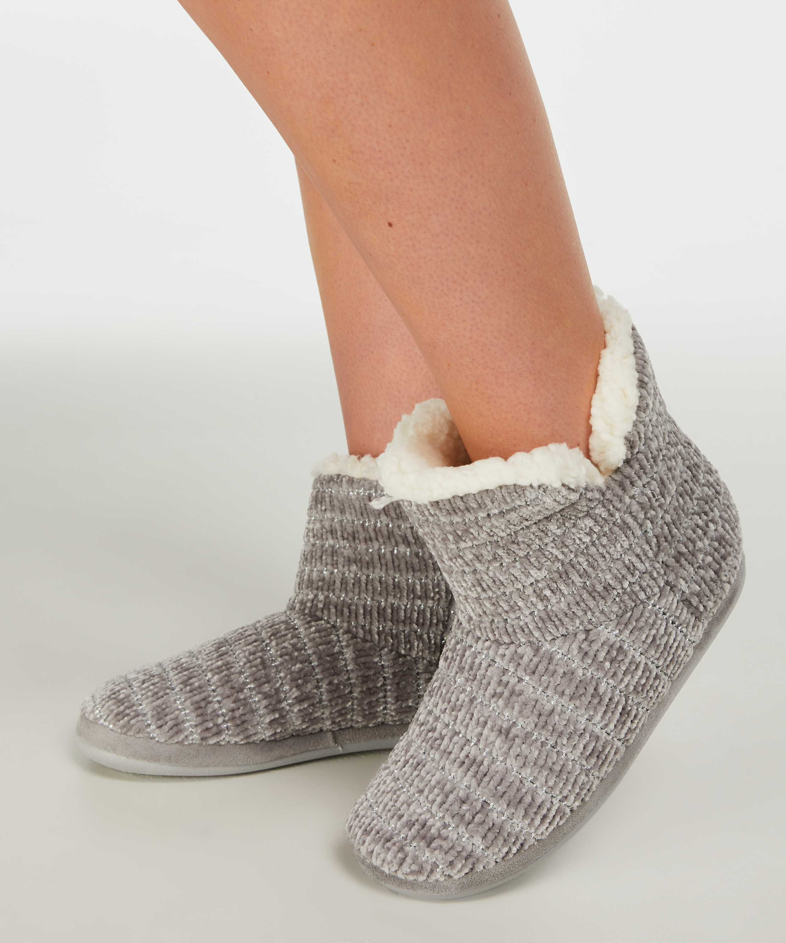 Chenille slippers, Gray, main