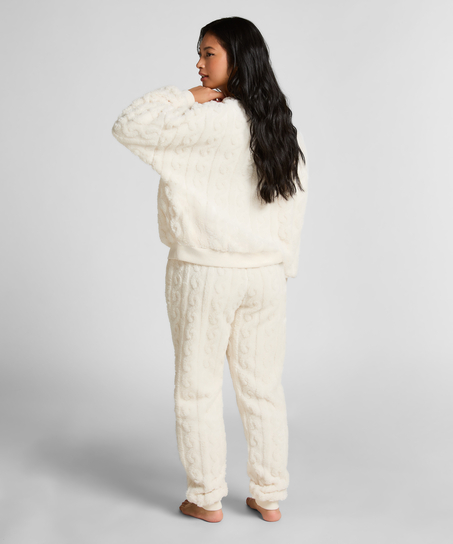 Jogger Cable Fleece, White