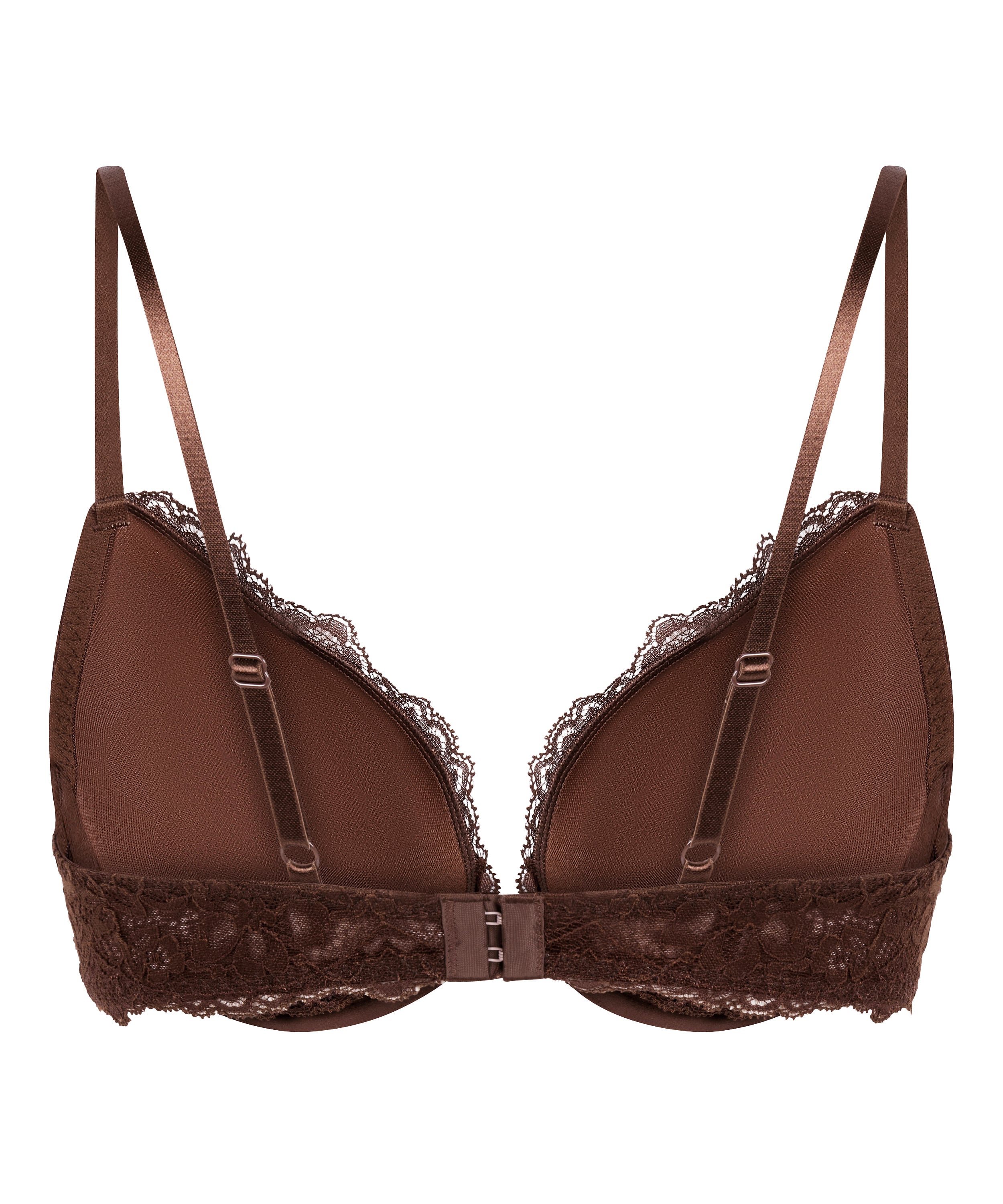 Marine Padded Push-Up Underwired Bra, Brown, main