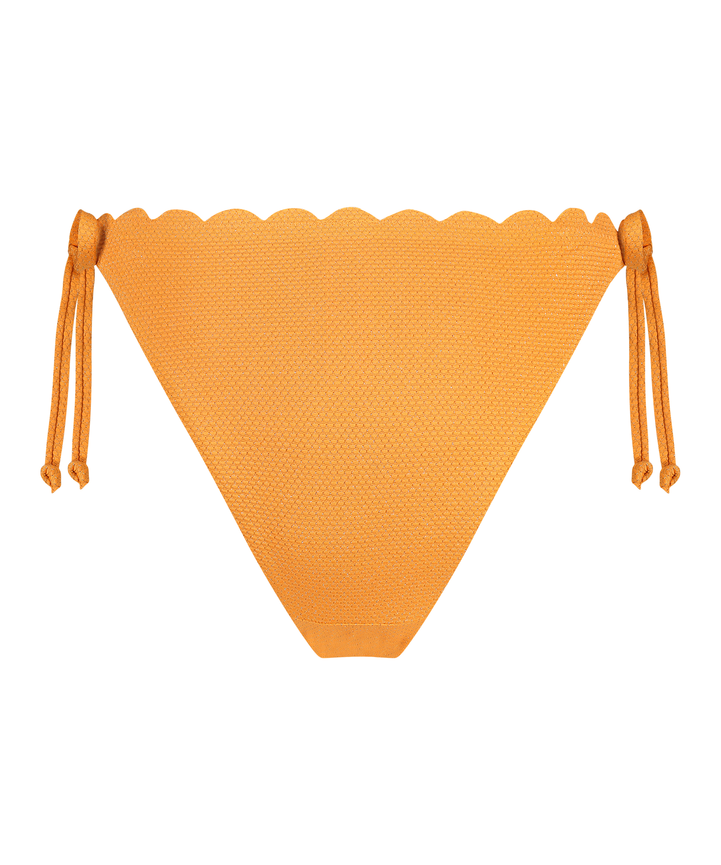 Scallop Lurex Cheeky Tanga Bikini Bottoms, Orange, main