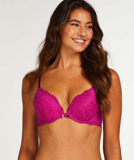 Rose padded push-up bra, Purple