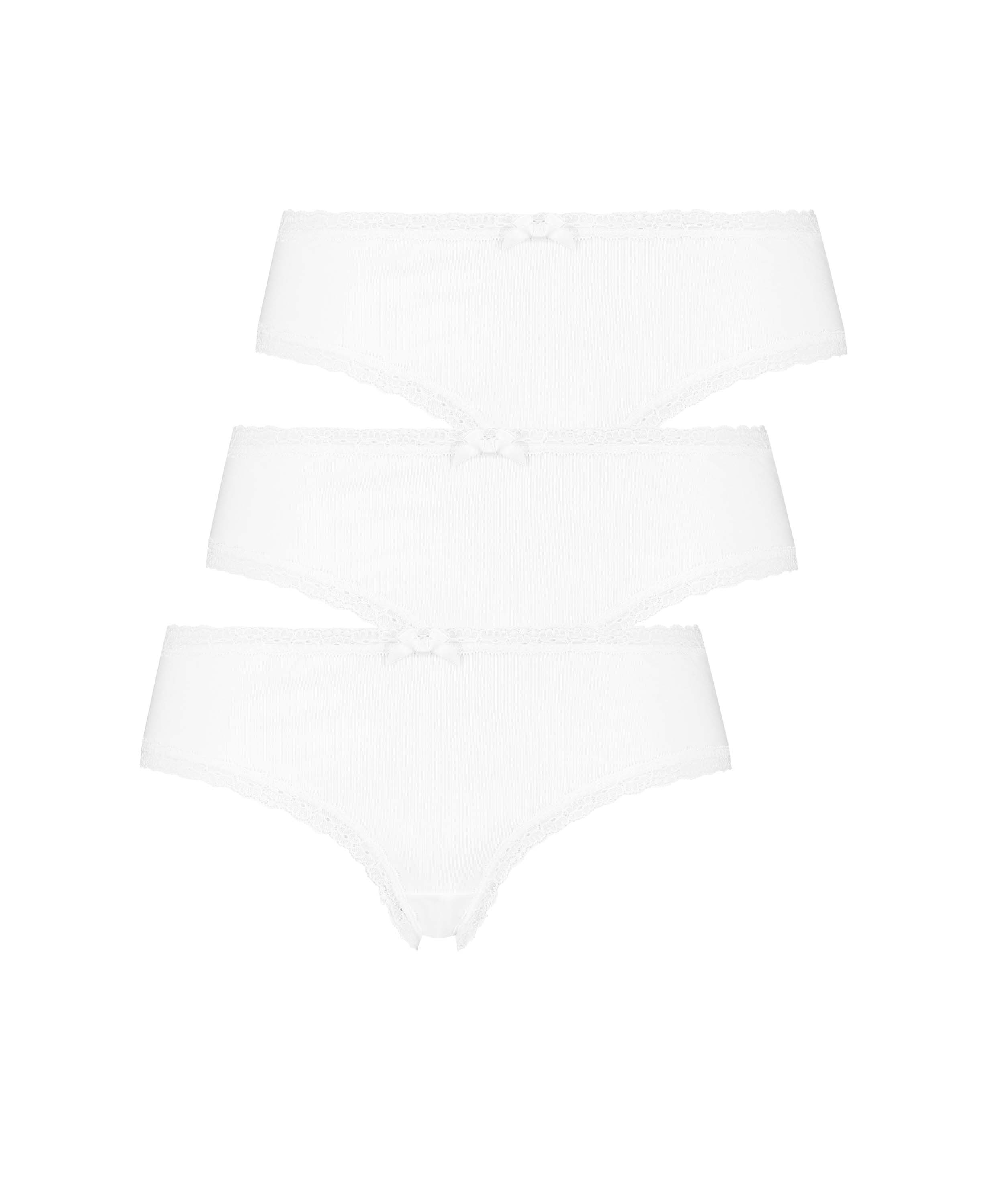 3-pack Georgia Cotton Brazilian shorts, White, main