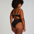 Bandeau Scallop Swimsuit, Black