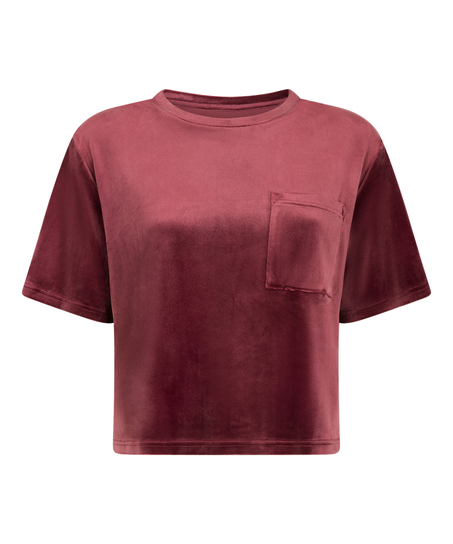 Top Velours Pocket, Red