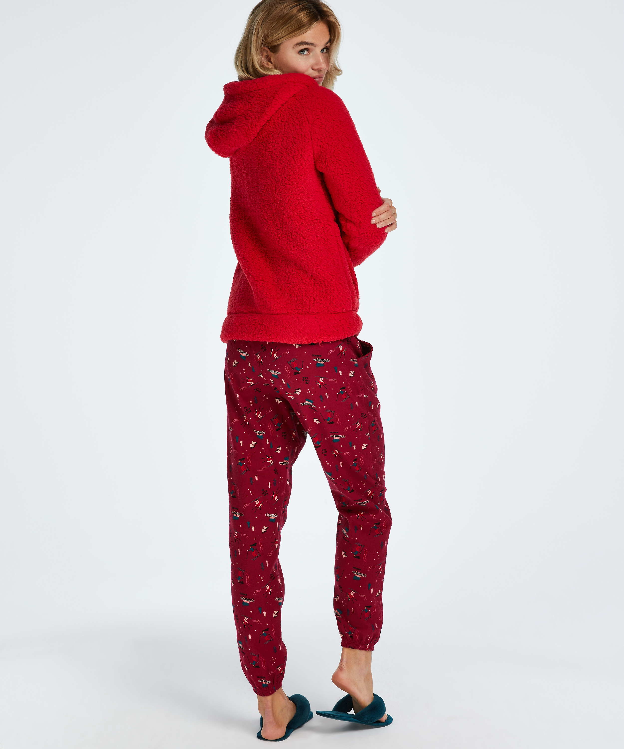 Fleece cardigan, Red, main