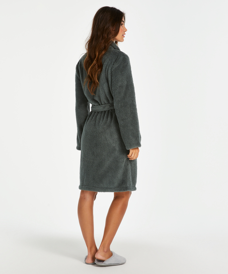 Fleece Bathrobe Short, Green
